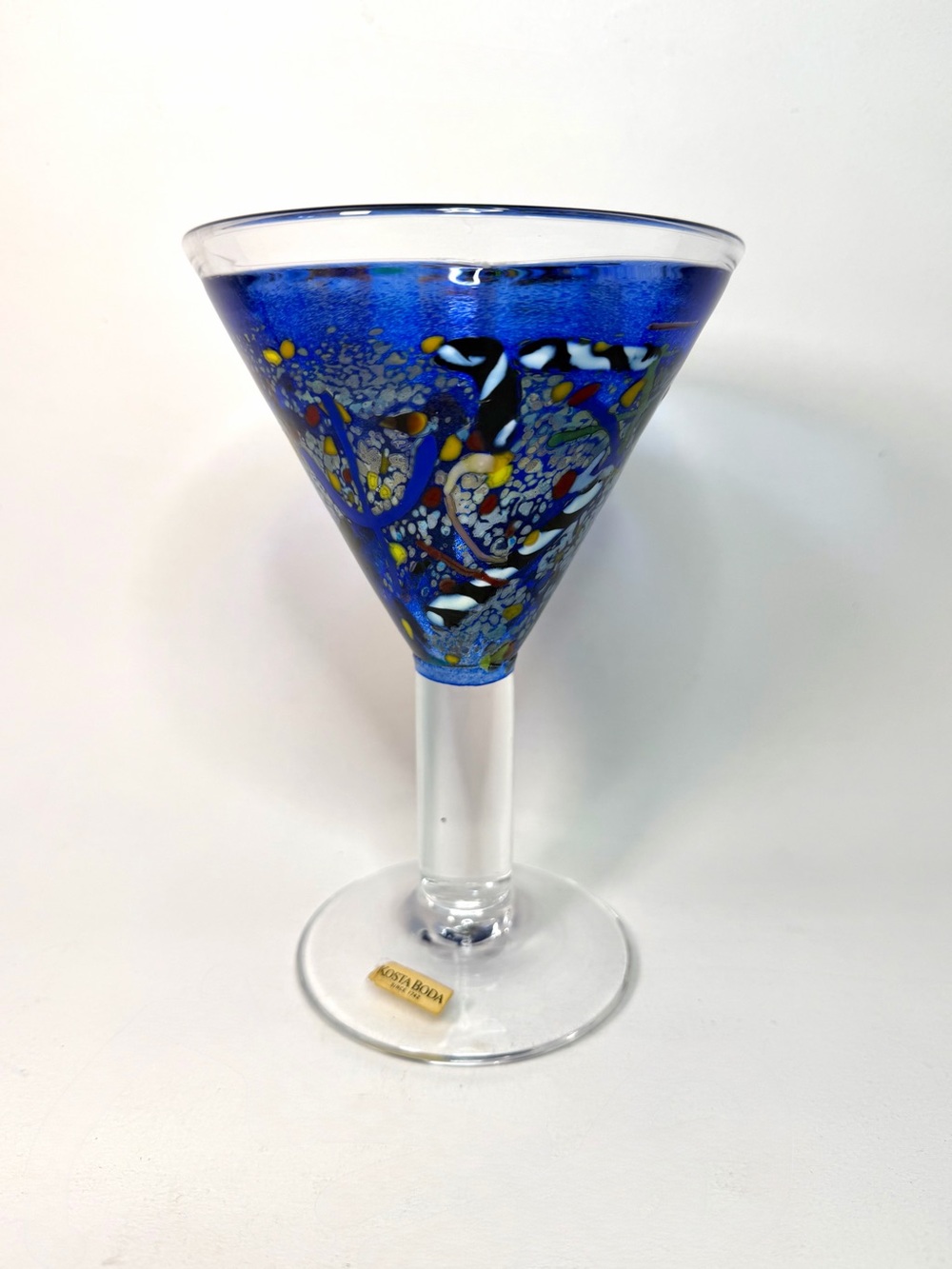1990s Bertil Vallien “Satellite” Glass Goblet – Kosta Boda